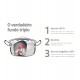Panela 16cm 1,4l Professional Aço Inox Tramontina Fundo Triplo Com Tampa Plana Detalhe Satinado